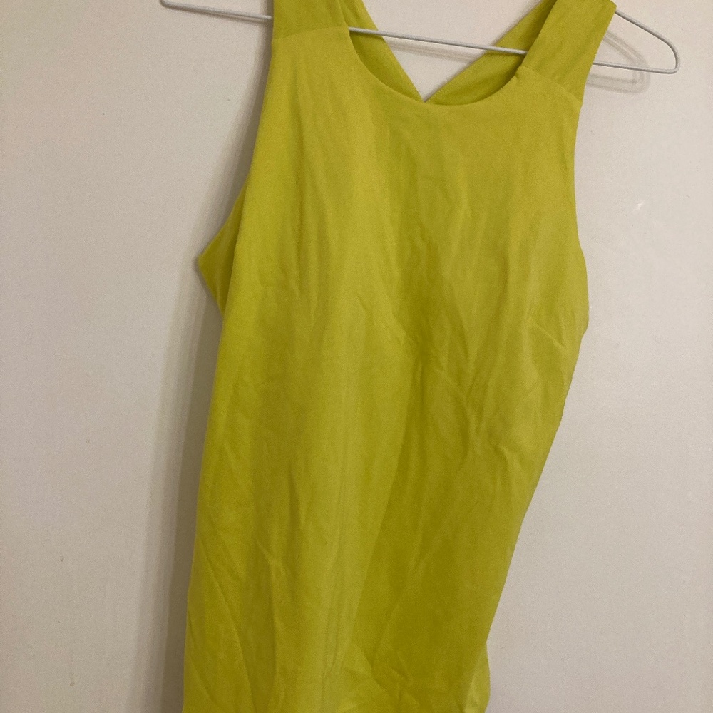 Spyder Active Racerback Tank Top Citron Women's  Built in Bra Size M
